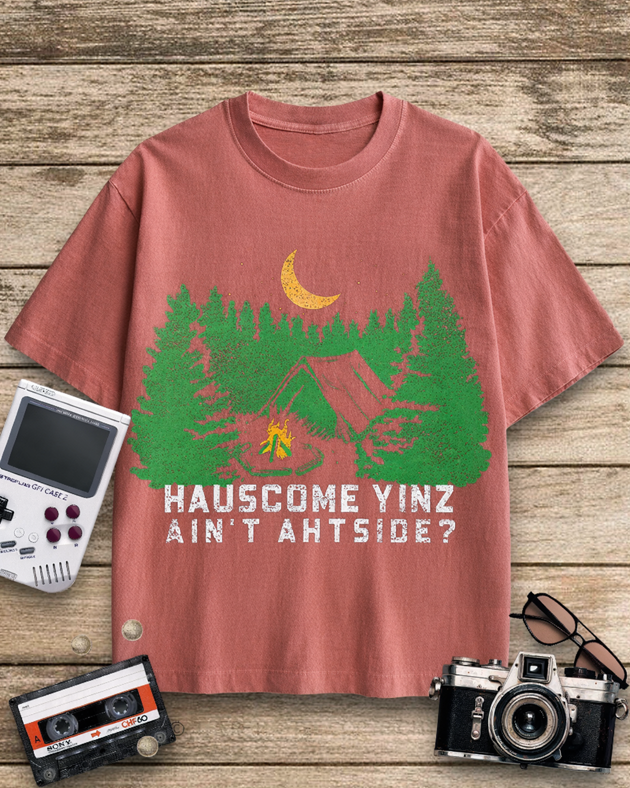 Hauscome Yinz Ain't Ahtside 1970s Cotton T-Shirt image 7