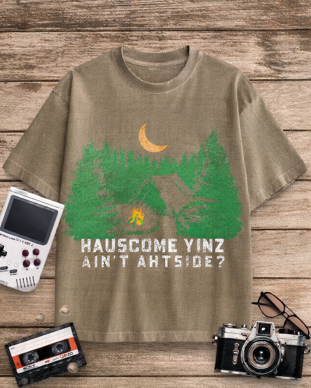 Hauscome Yinz Ain't Ahtside 1970s Cotton T-Shirt image 11