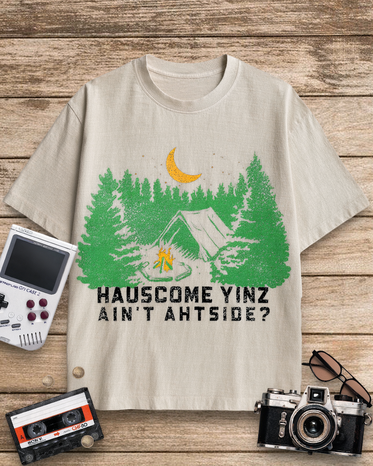 Hauscome Yinz Ain't Ahtside 1970s Cotton T-Shirt image 12