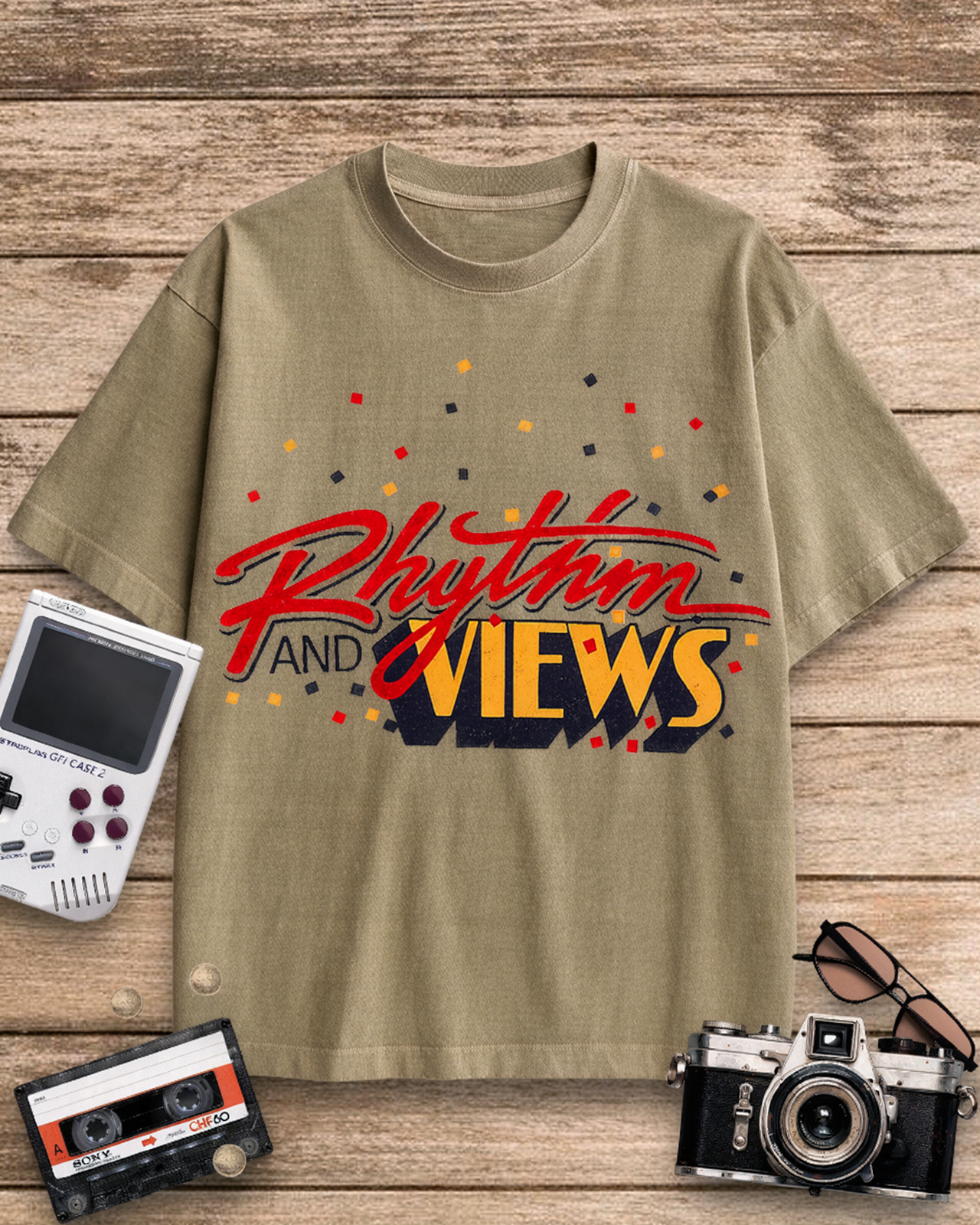 Rhythm And Views Graphic 1980s Cotton T-Shirt image 12