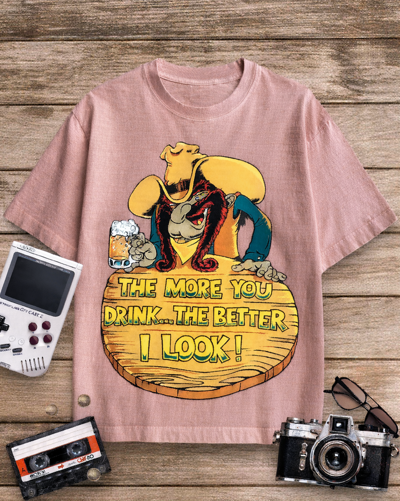 The More You Drink, The Better I Look Graphic 1990s Cotton T-Shirt image 7