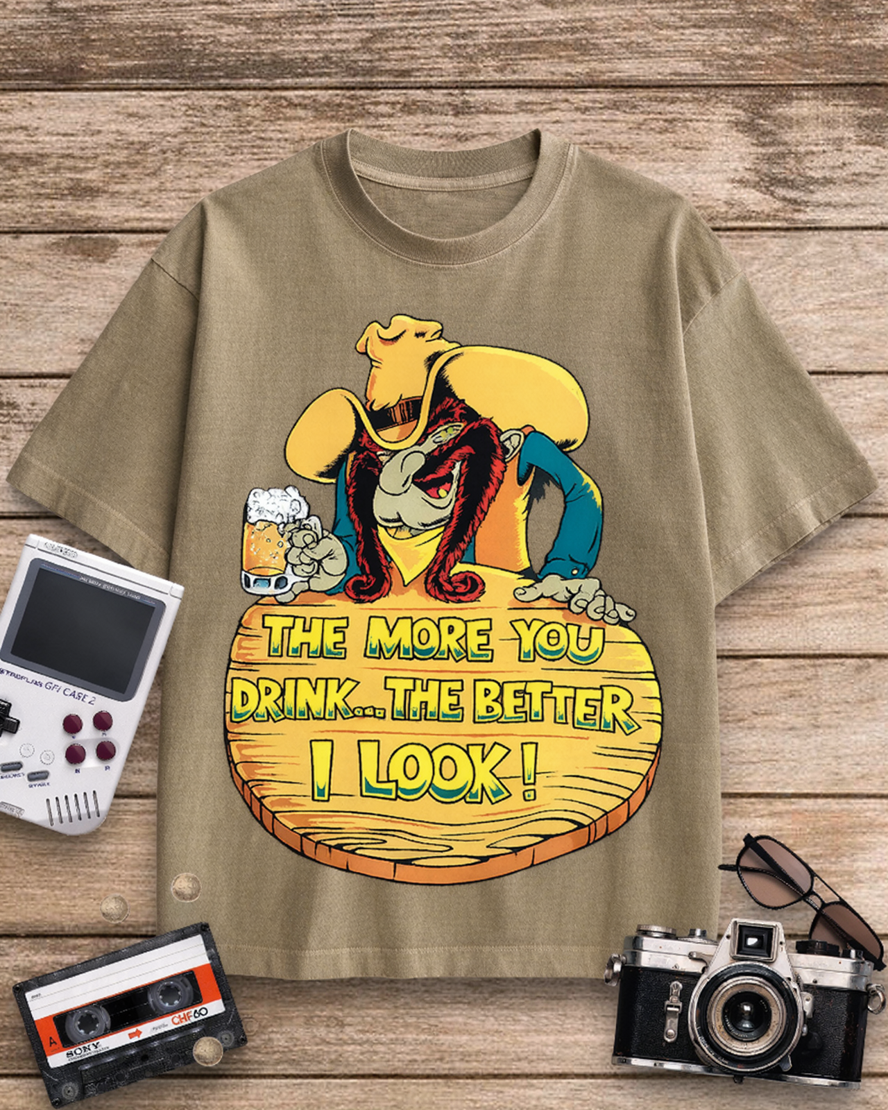 The More You Drink, The Better I Look Graphic 1990s Cotton T-Shirt image 8