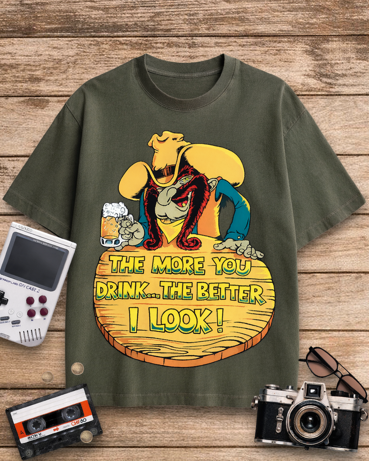 The More You Drink, The Better I Look Graphic 1990s Cotton T-Shirt image 9