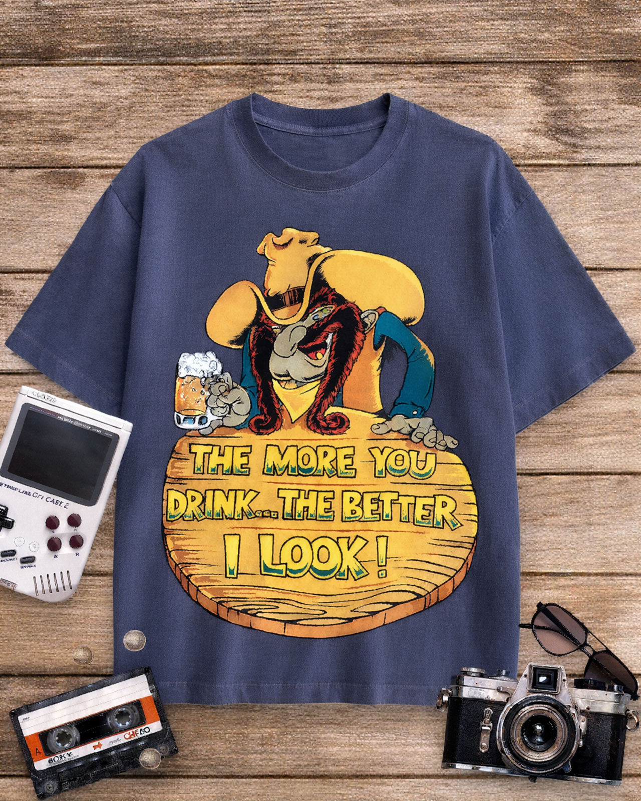 The More You Drink, The Better I Look Graphic 1990s Cotton T-Shirt image 10
