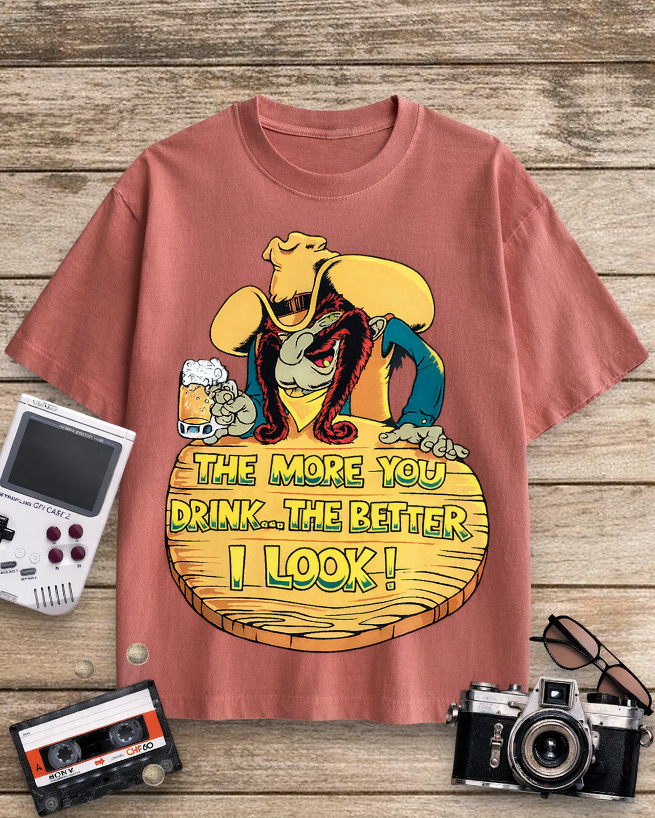 The More You Drink, The Better I Look Graphic 1990s Cotton T-Shirt image 11