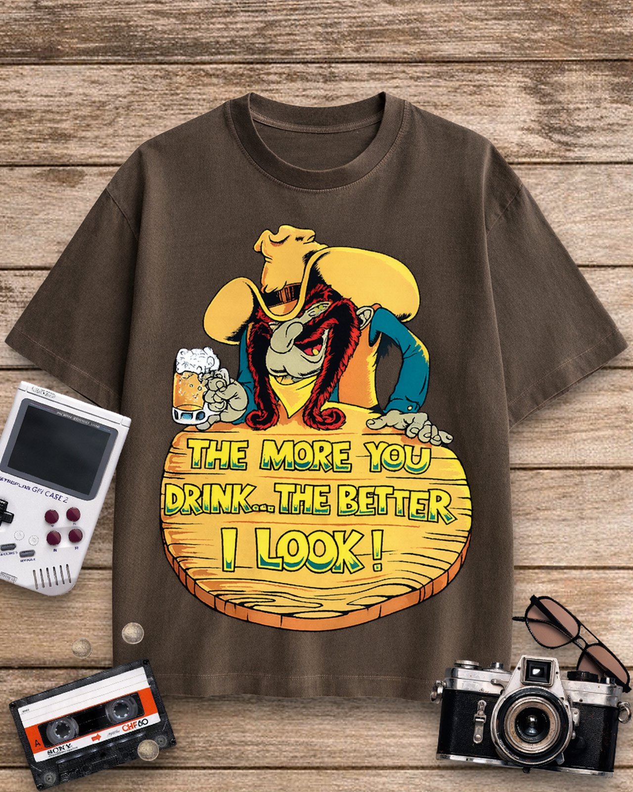 The More You Drink, The Better I Look Graphic 1990s Cotton T-Shirt image 12