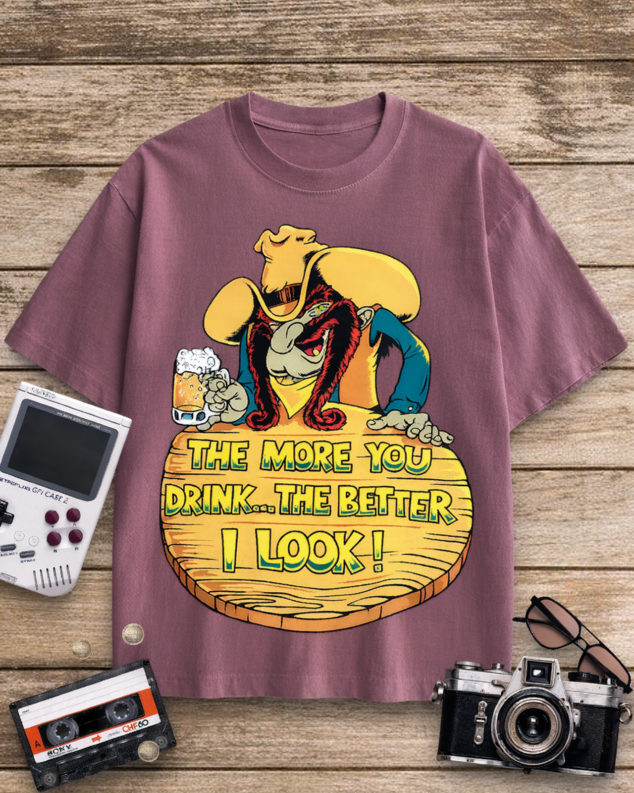 The More You Drink, The Better I Look Graphic 1990s Cotton T-Shirt image 13