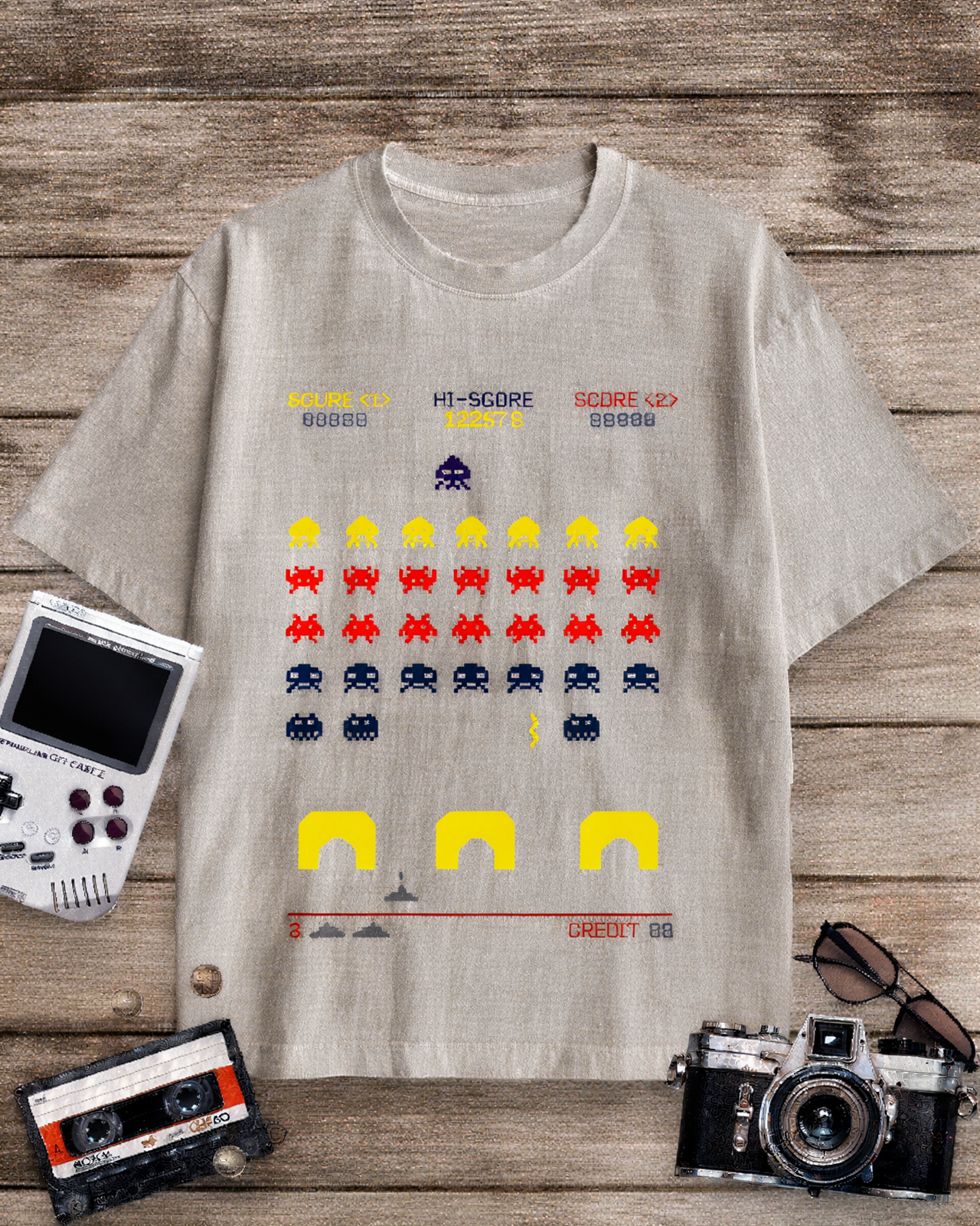 Pixel Defender 1980s Cotton T-Shirt image 2