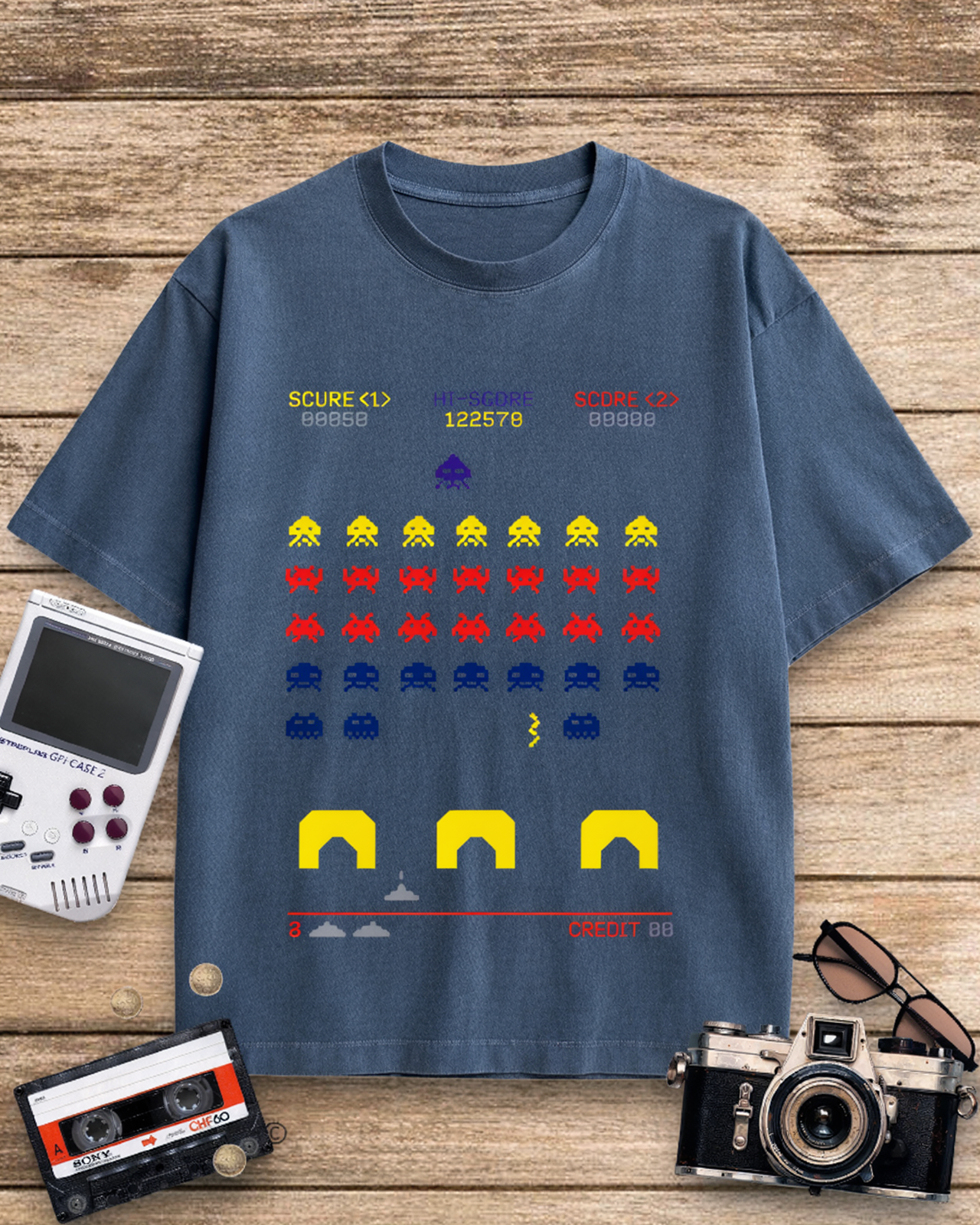Pixel Defender 1980s Cotton T-Shirt image 6