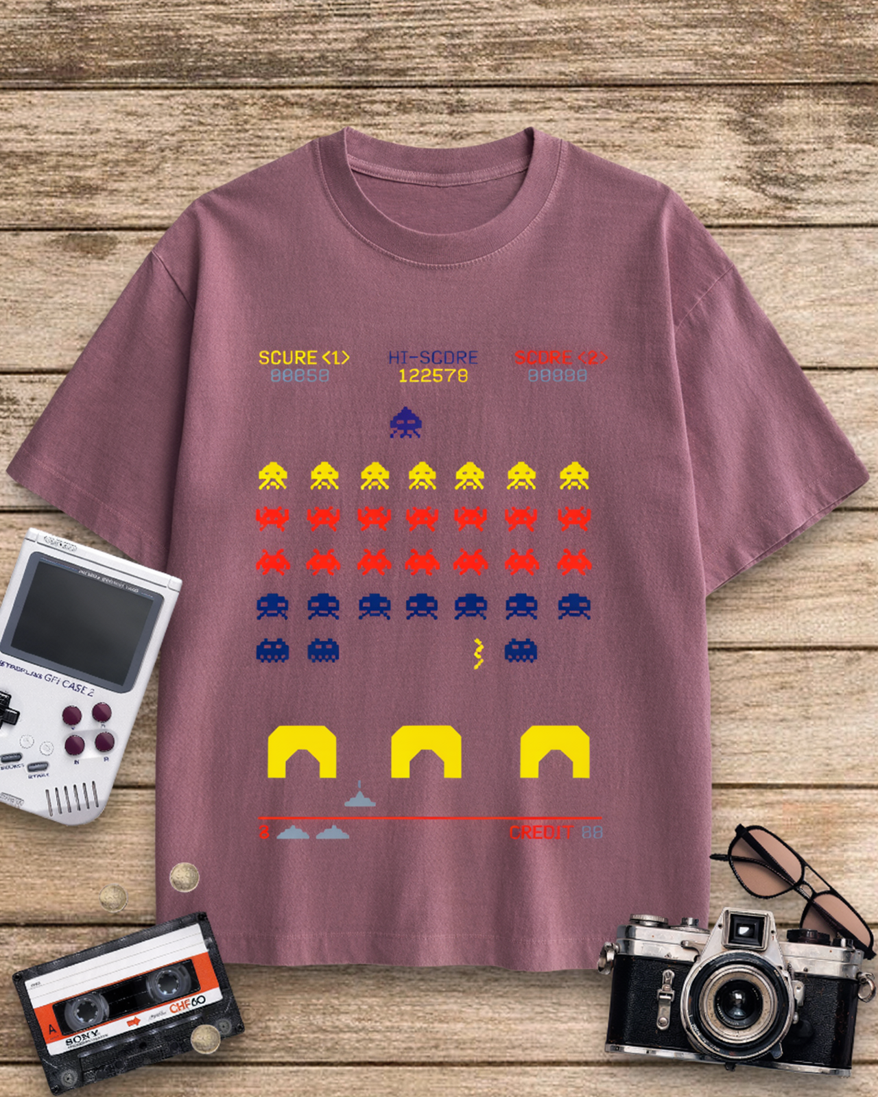 Pixel Defender 1980s Cotton T-Shirt image 8
