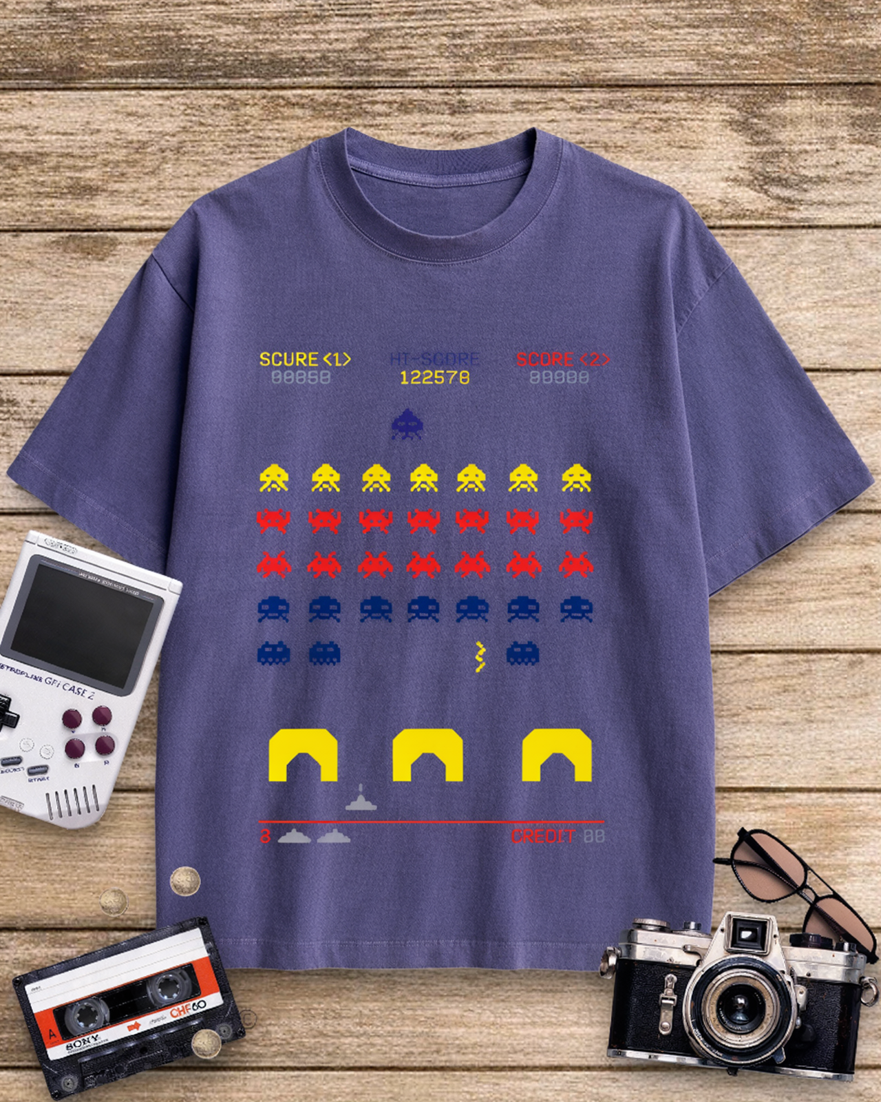 Pixel Defender 1980s Cotton T-Shirt image 12