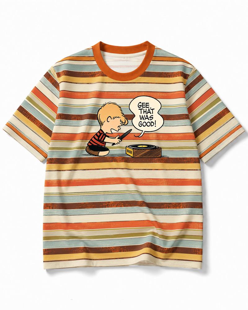 Gee That Was Good! 1950s Eco Oversized Striped Ringer T-Shirt image 7