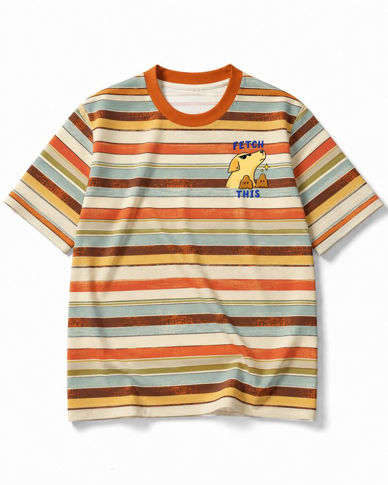 Fetch This 1990s Eco Oversized Striped Ringer T-Shirt image 8