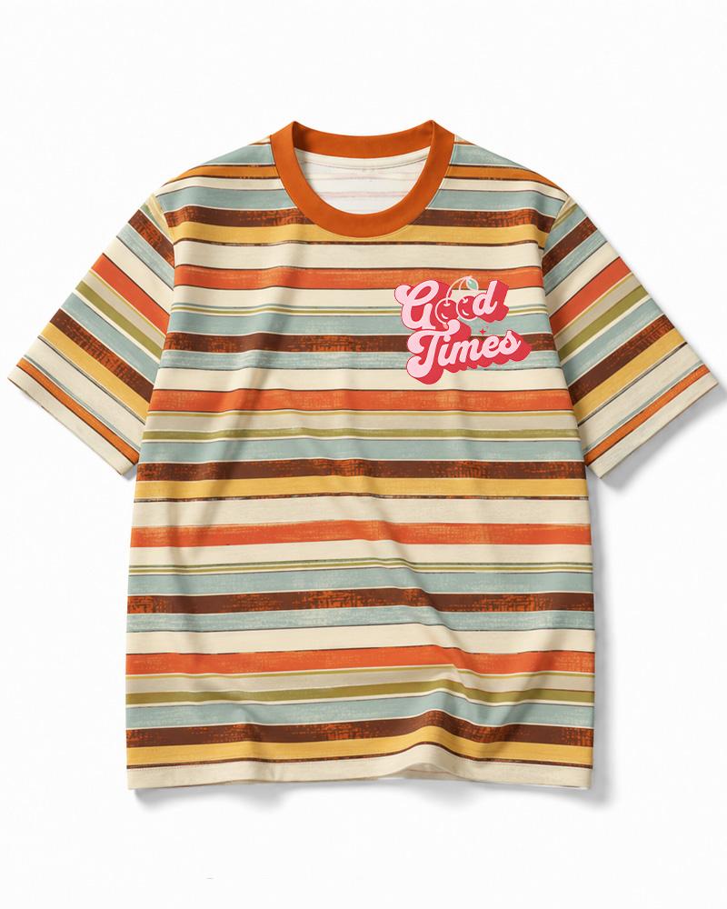 Good Times 1970s Eco Oversized Striped Ringer T-Shirt image 8