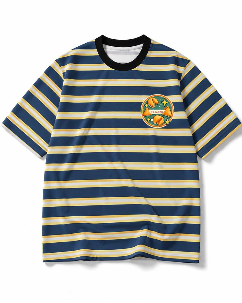 It’s All Good 1980s Eco Oversized Striped Ringer T-Shirt image 8