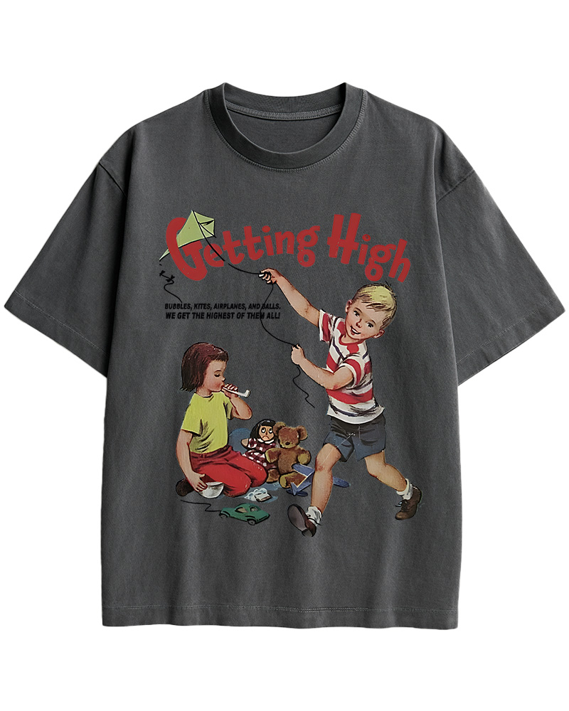 Getting High 1950s Cotton T-Shirt image 8