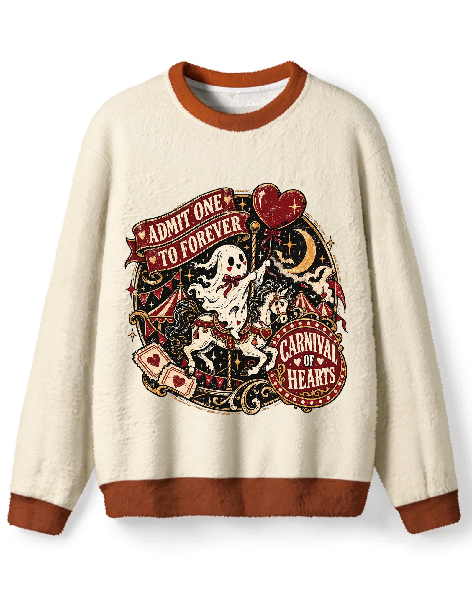 [Copy]Retro Gothic style winged black cat Halloween sweater, Night Walker's Heart Club pattern sweater
