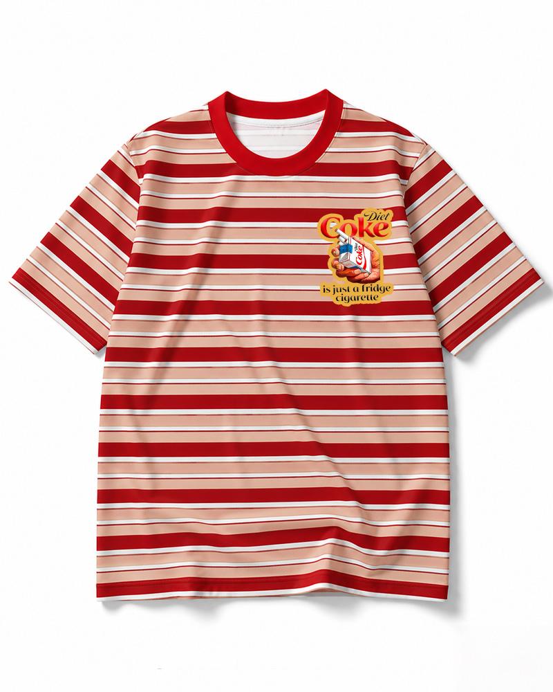 Diet Coke 1990s Eco Oversized Striped Ringer T-Shirt image 9