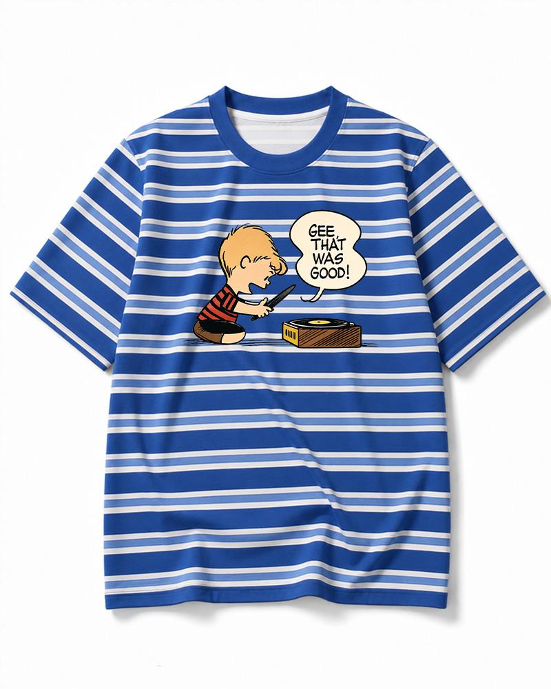 Gee That Was Good! 1950s Eco Oversized Striped Ringer T-Shirt image 9
