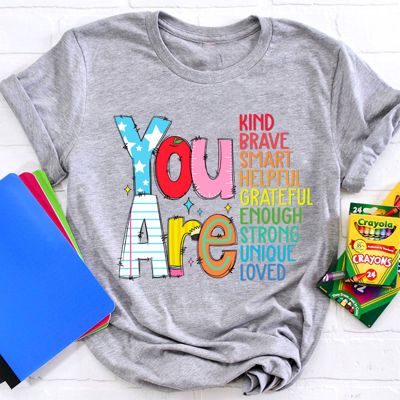 Be Who You Are You Are Enough Teacher T-Shirt image 9