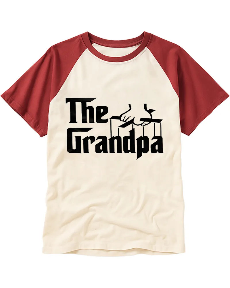 The Grandpa Puppet Hand Graphic Raglan Tee