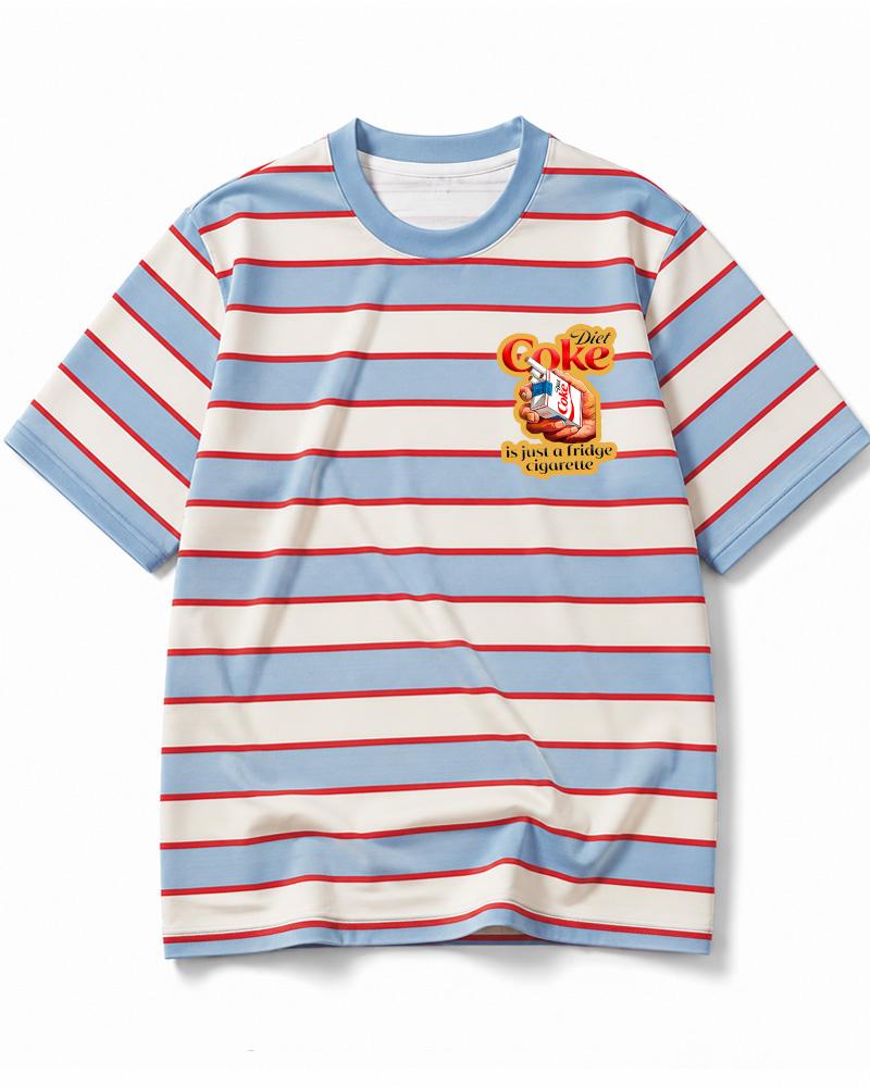 Diet Coke 1990s Eco Oversized Striped Ringer T-Shirt image 11
