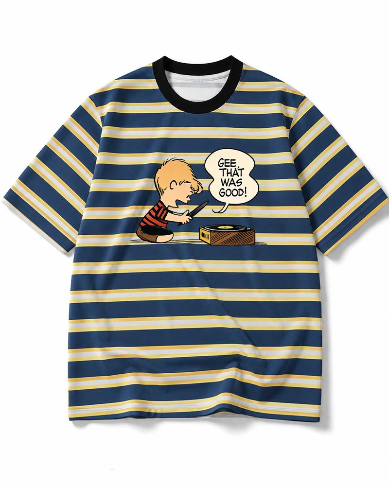 Gee That Was Good! 1950s Eco Oversized Striped Ringer T-Shirt image 11