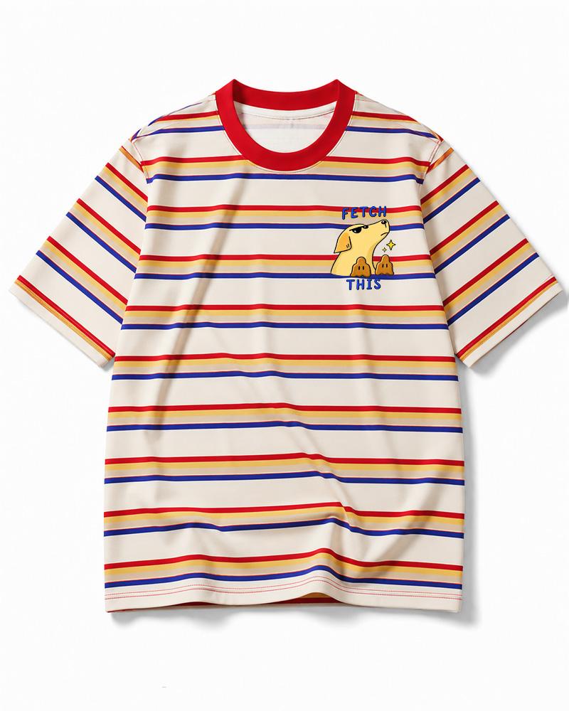 Fetch This 1990s Eco Oversized Striped Ringer T-Shirt image 12