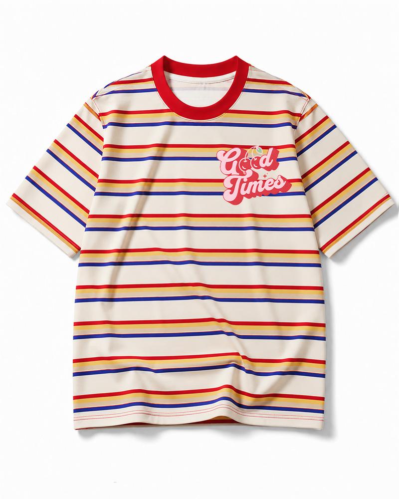 Good Times 1970s Eco Oversized Striped Ringer T-Shirt image 12