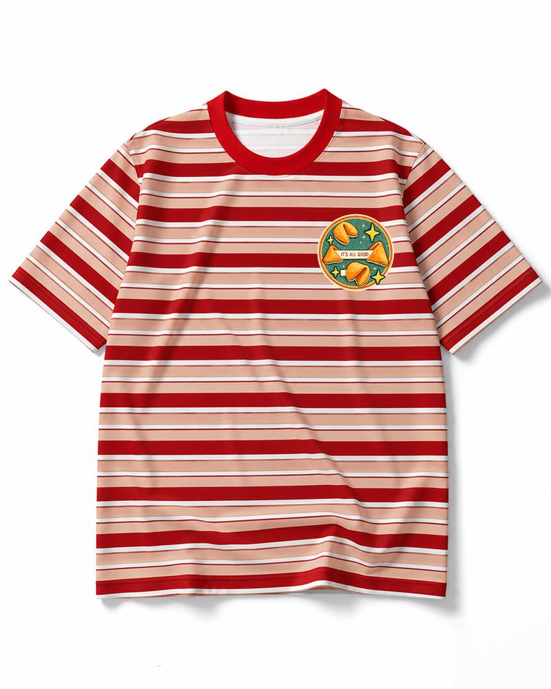 It’s All Good 1980s Eco Oversized Striped Ringer T-Shirt image 12