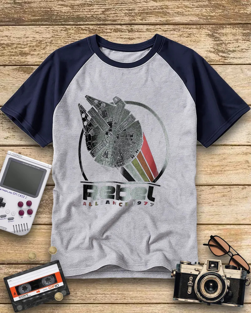 Millennium Falcon 70s Stripes Cotton Raglan Shirt