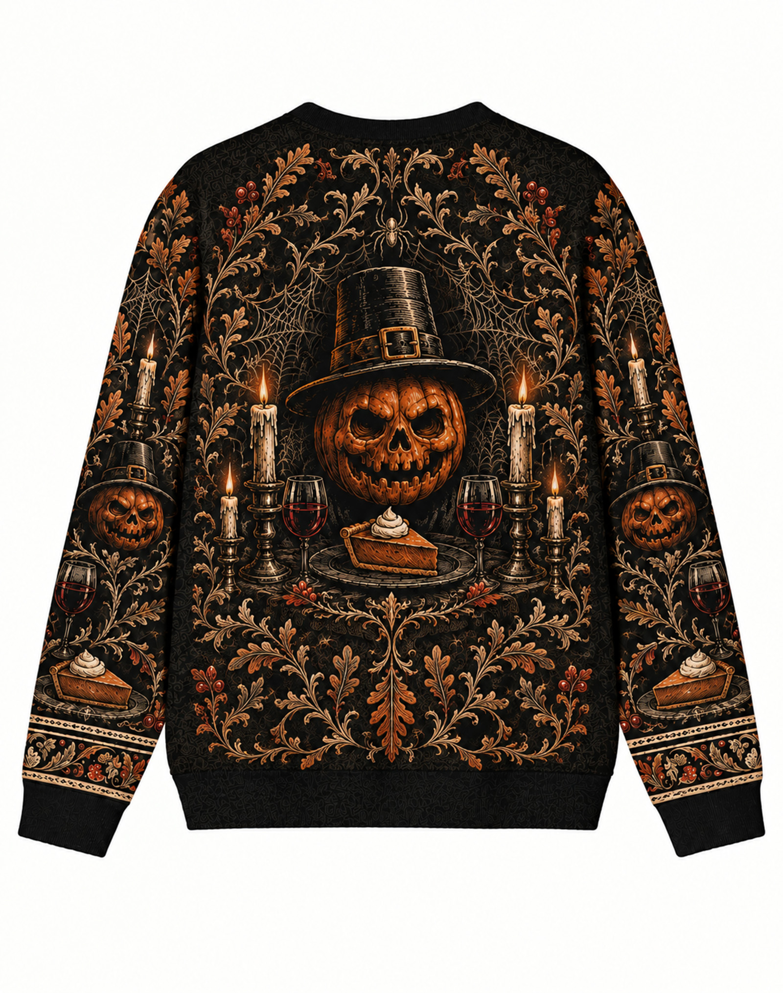 Vintage Dark Harvest Jack O Lantern Crew Neck Sweater