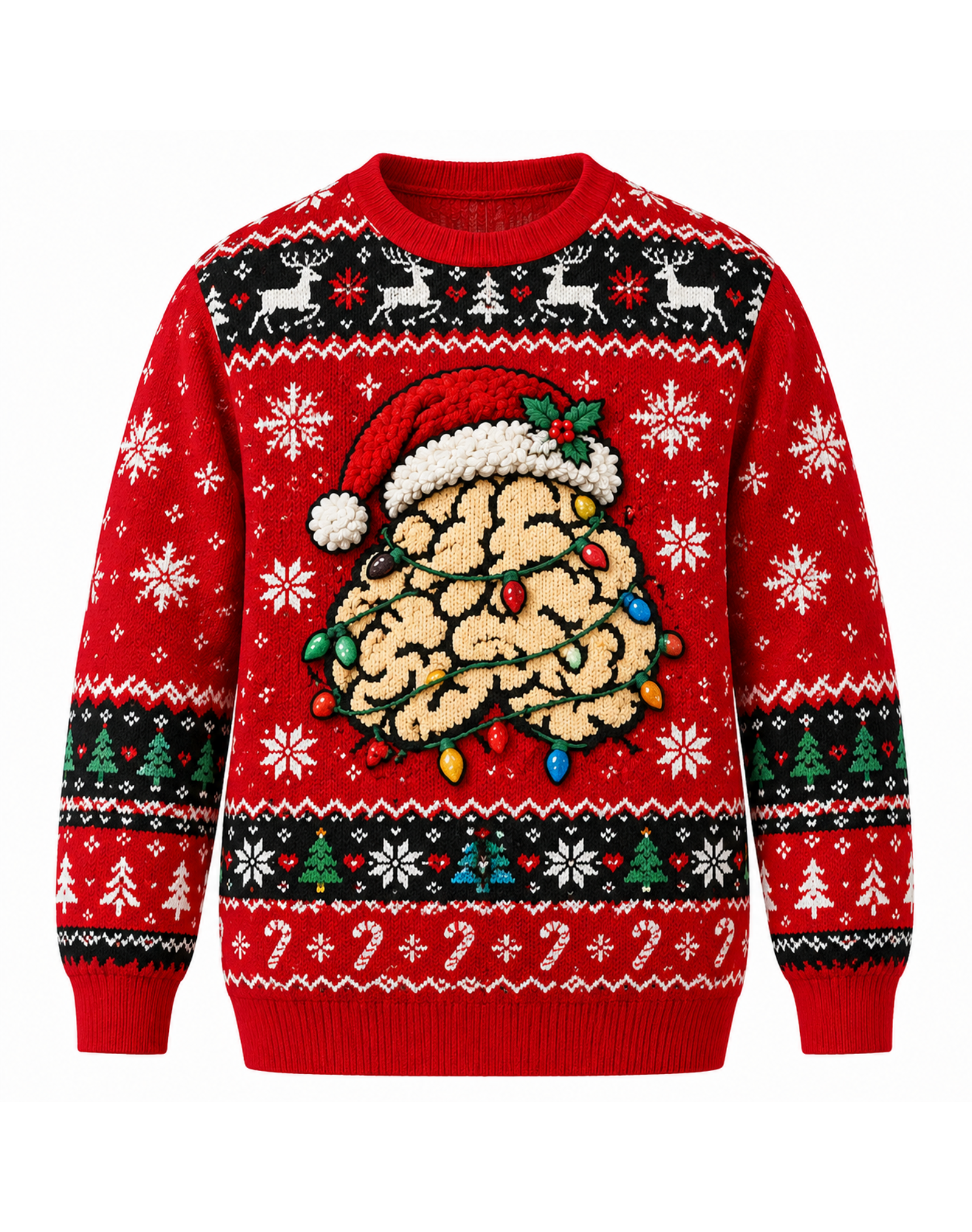 Quirky Brain Christmas Sweater for fun holiday