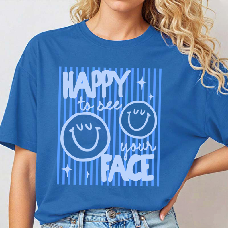Happy To See Your Face Smile Teacher T-Shirt image 22