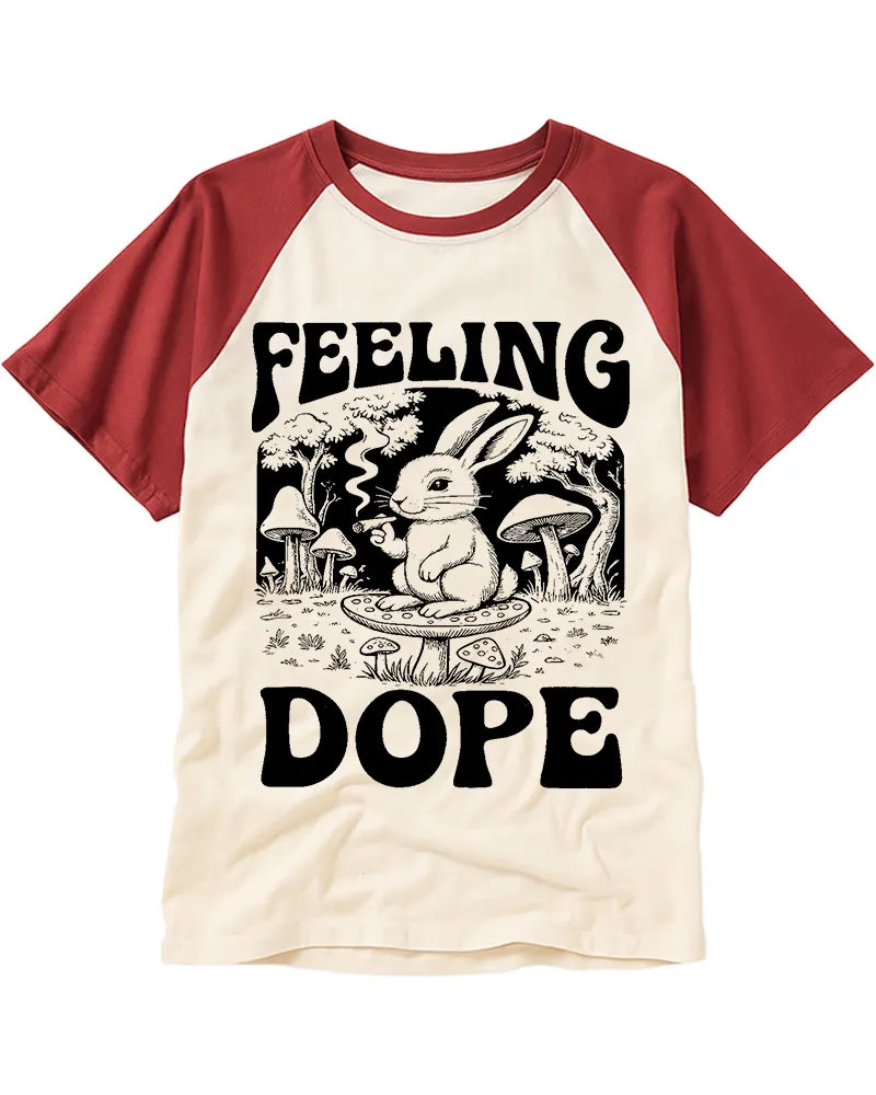 Classic Retro Stoner Rabbit Cotton Raglan Tee