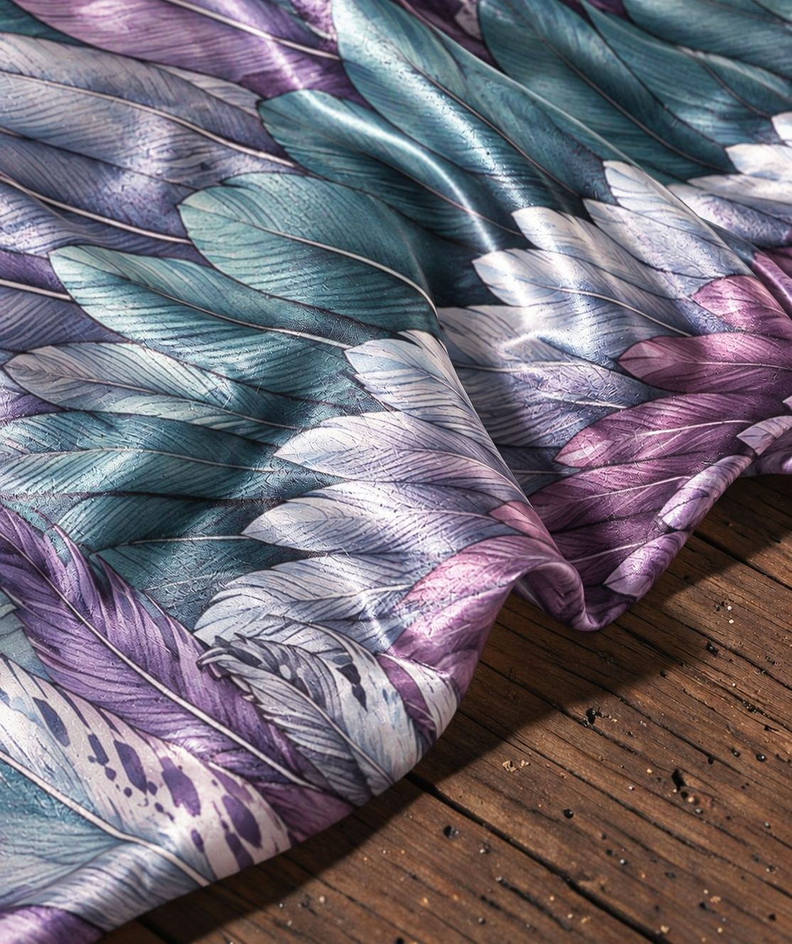 Boho Purple‑Lavender Wing Print Women Shawl