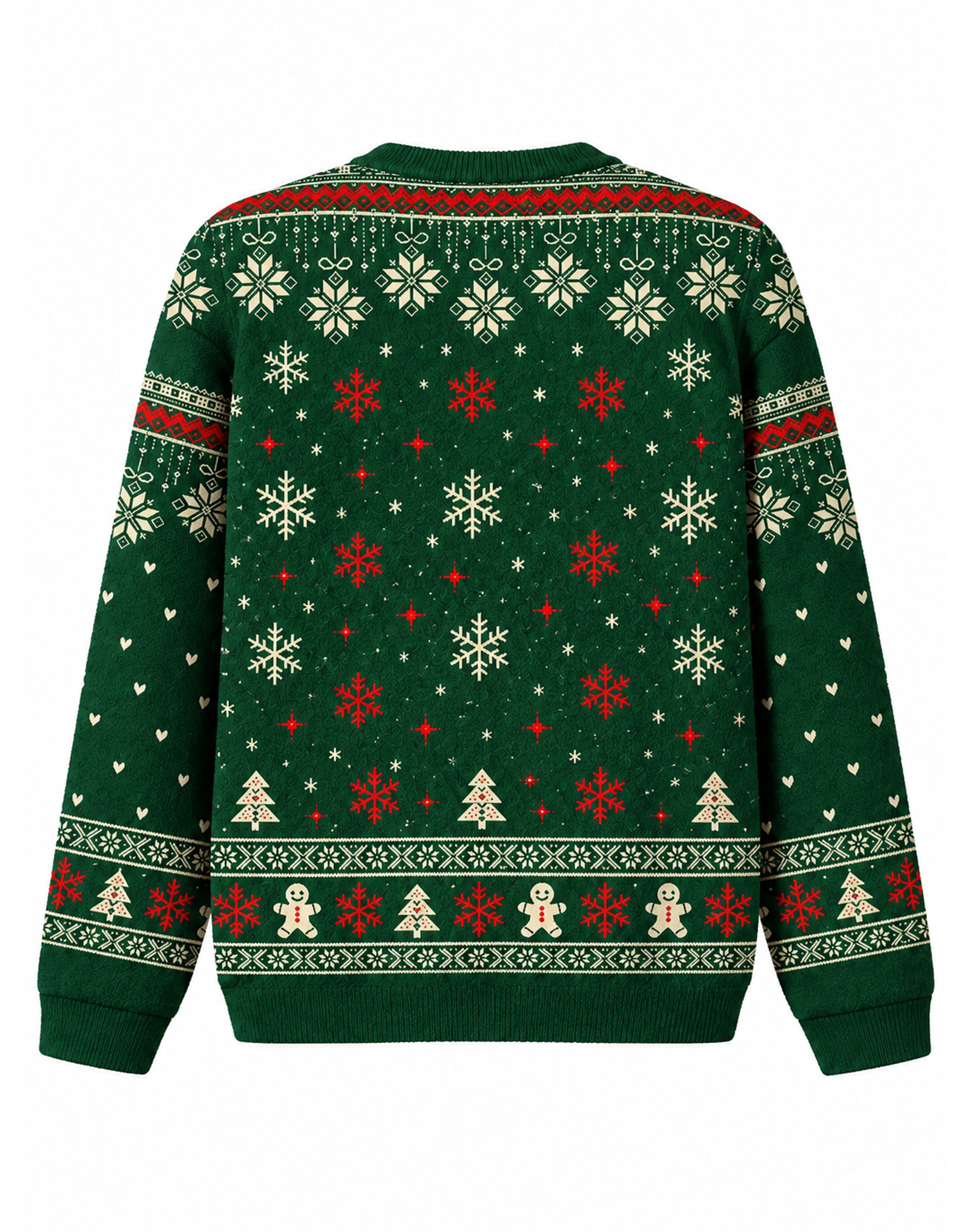 Funny Santa & T-Rex Christmas Sweater Snowflake Gingerbread Sweater