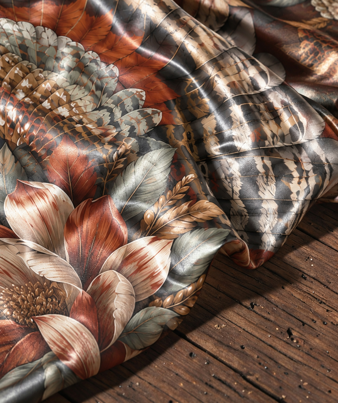 Vintage Eagle & Floral Print Women Shawl