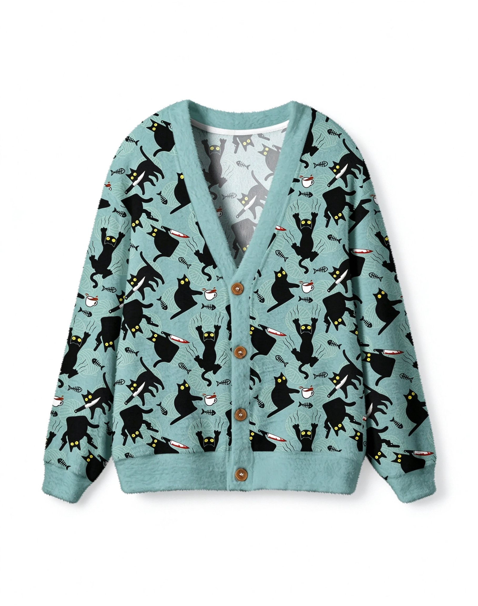 Naughty Kitten Geek Ugly Cardigan Sweaters
