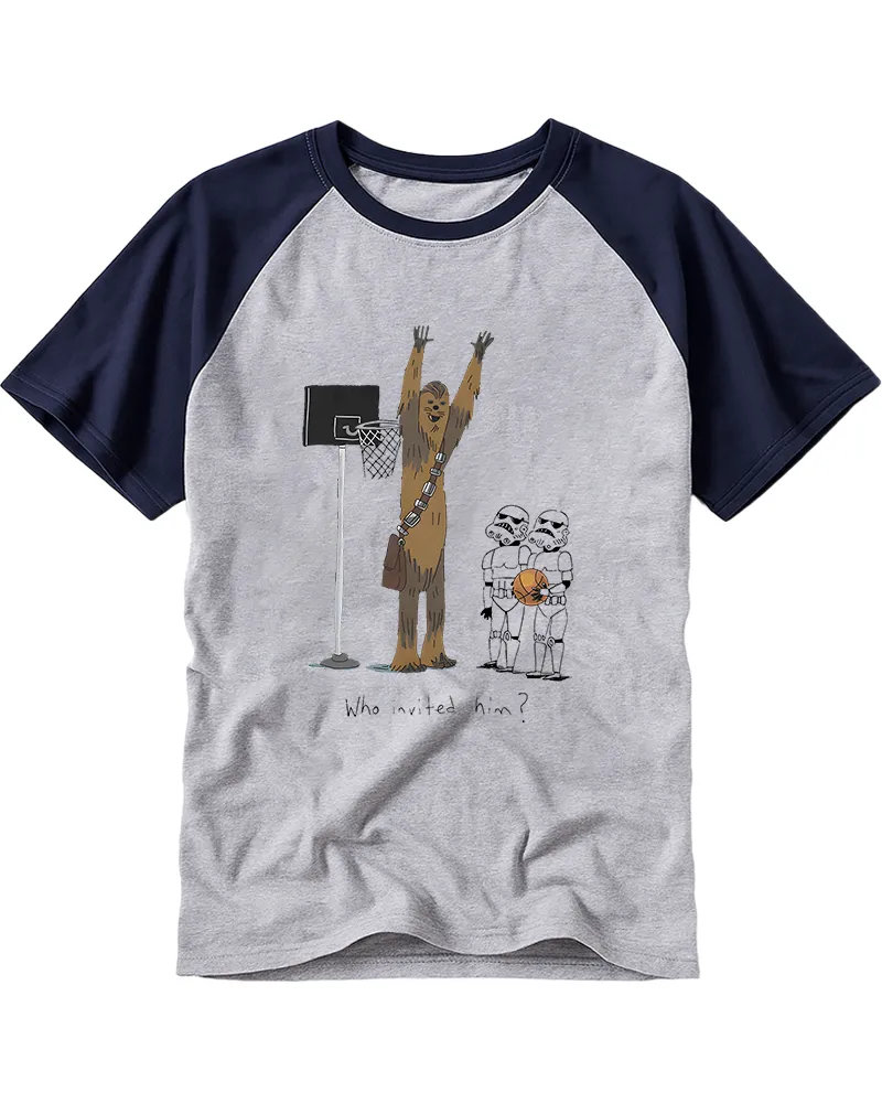 Whimsical Space Creature Sports Cartoon Raglan Tee