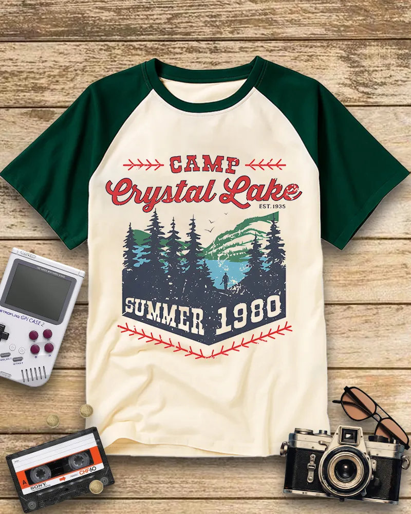 Retro Camp Landscape Raglan Tee