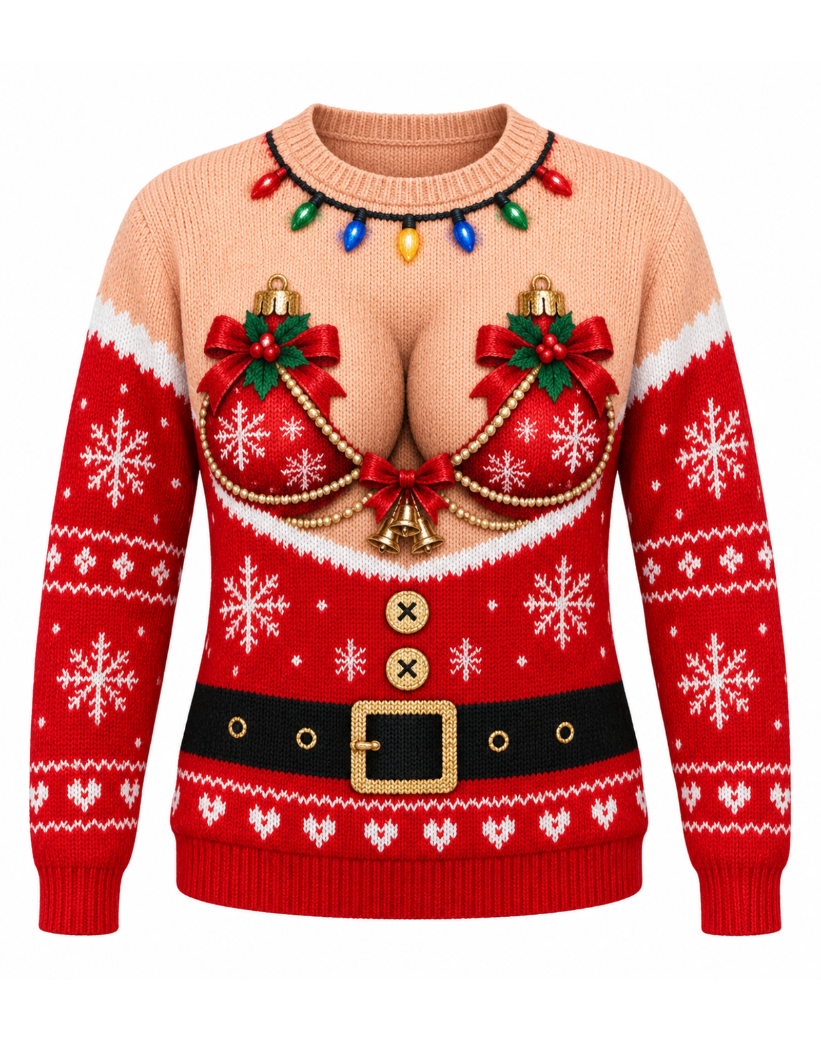Fun Christmas Ornament Ladies Novelty Sweater