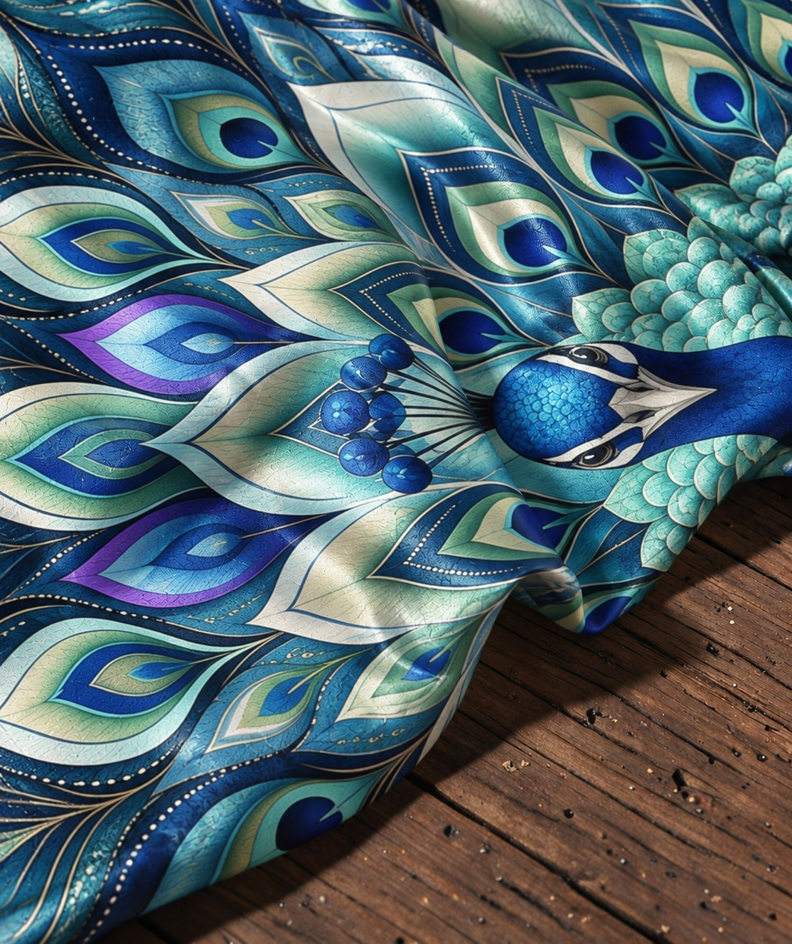 Peacock Feather Print Women Shawl