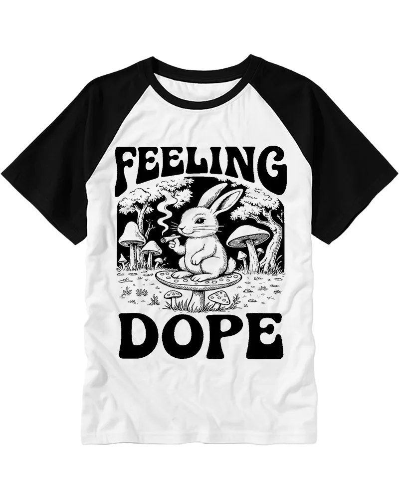 Classic Retro Stoner Rabbit Cotton Raglan Tee