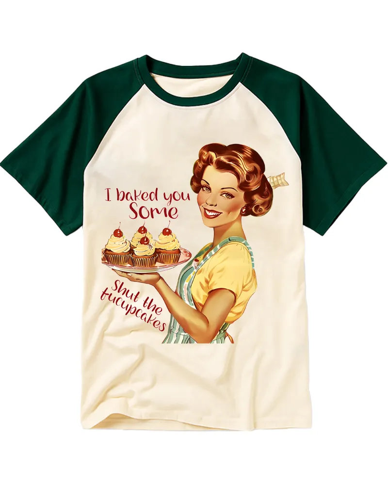 Vintage Sassy Baker Graphic Raglan Tee
