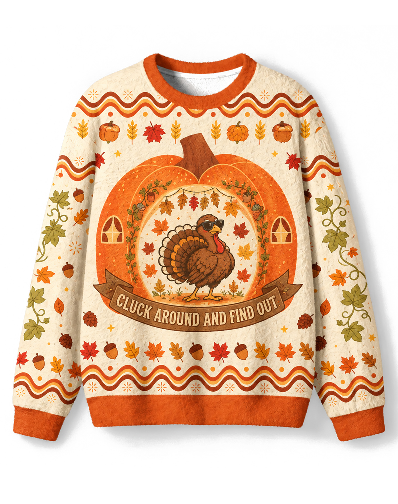 Cluck Around And Find Out Thanksgiving Turkey Sweater