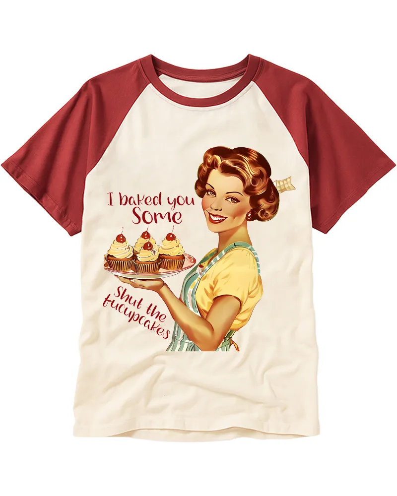 Vintage Sassy Baker Graphic Raglan Tee