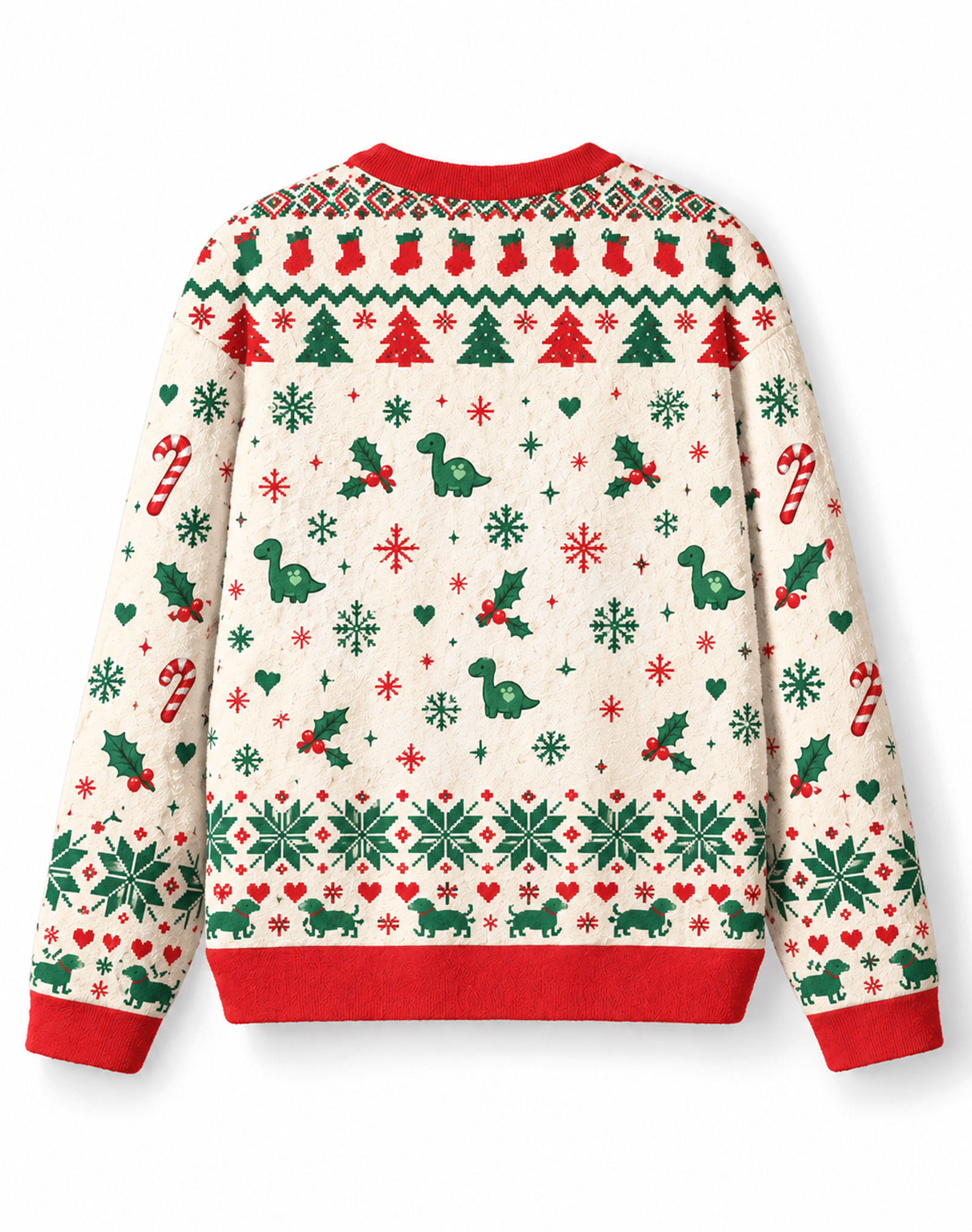 Funny Brontosaurus With Christmas Bauble Ugly Christmas Sweater