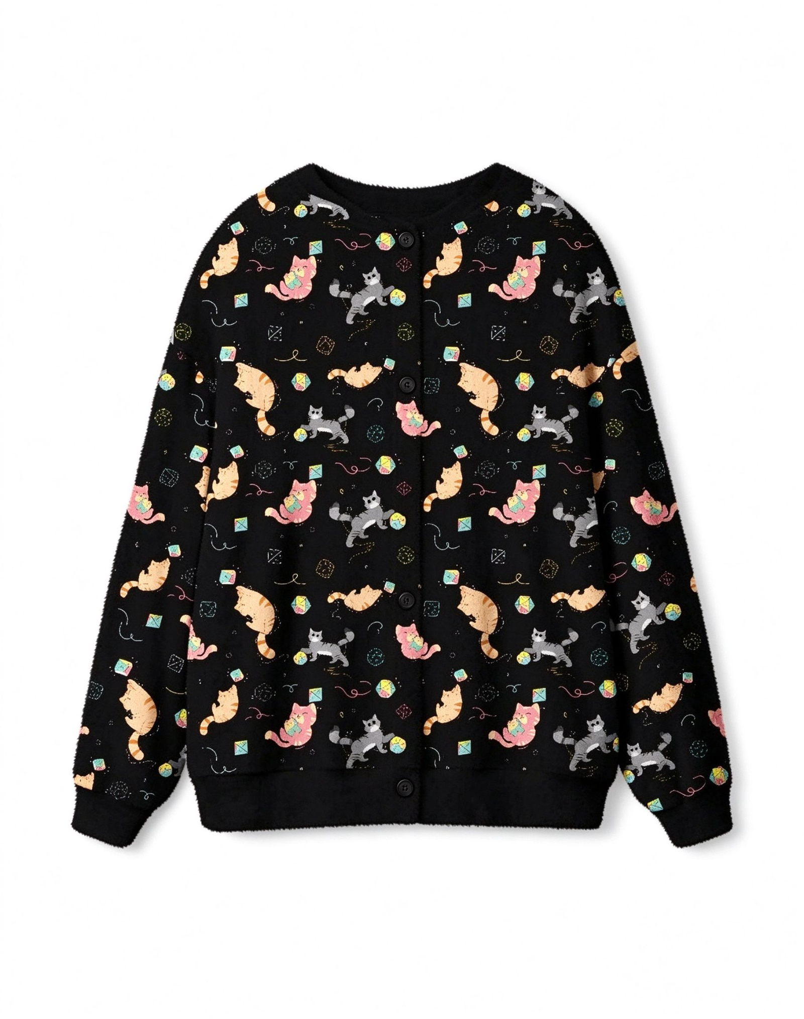 DND Dice Cat Geek Ugly Cardigan Sweaters