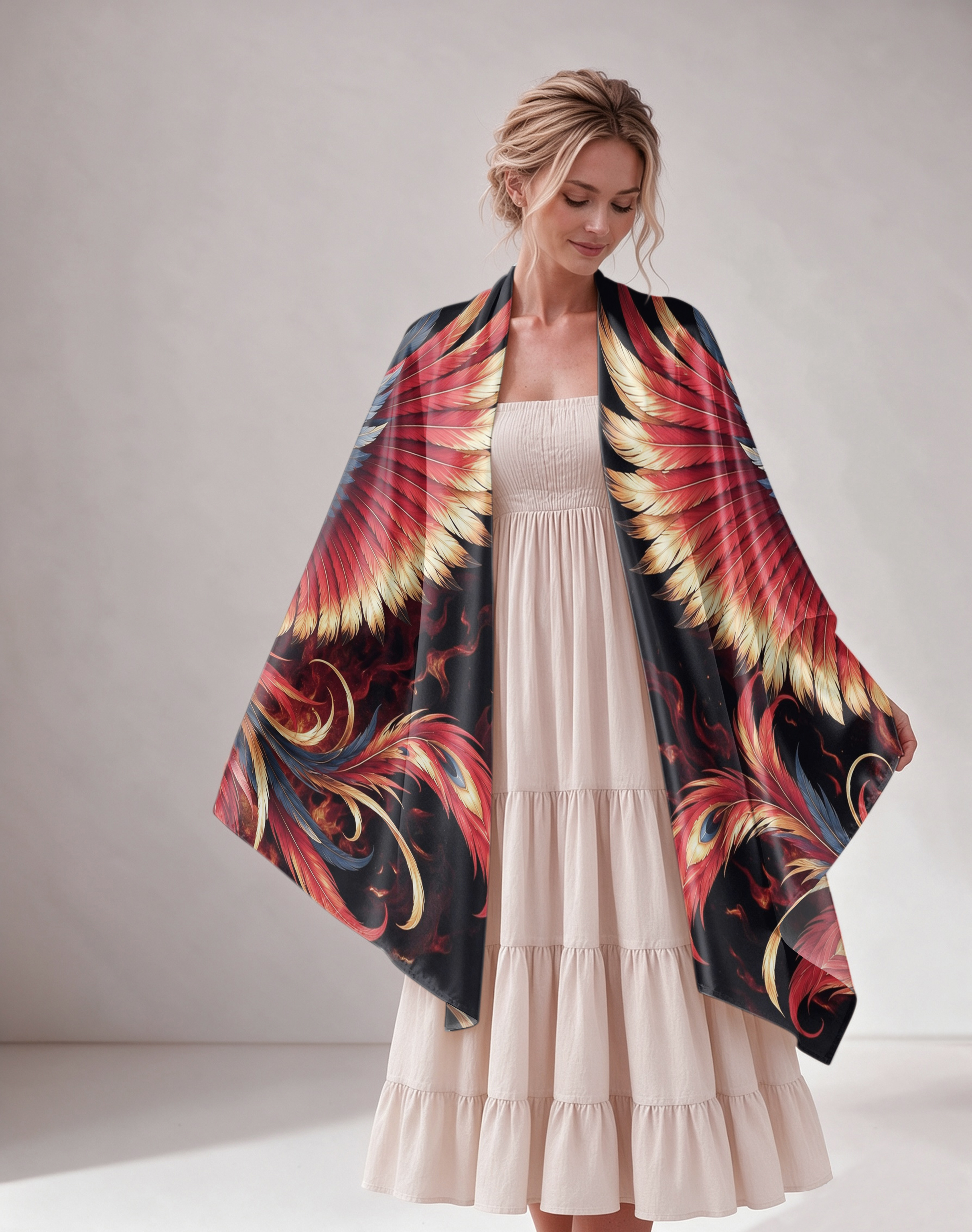 Phoenix Fire Print Women Shawl